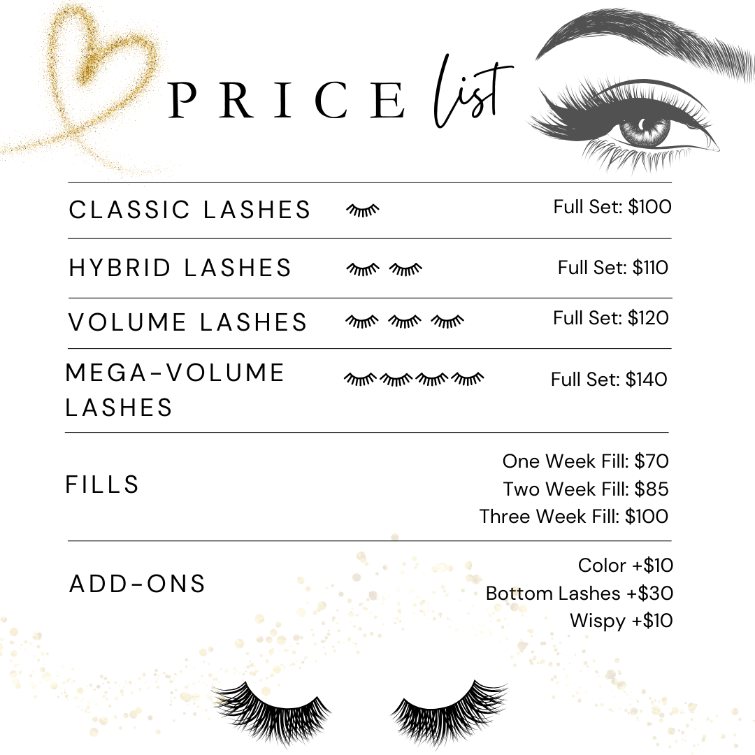 White Simple Lash Extensions Price List Instagram Post White Simple Lash Extensions Price List Instagram Post